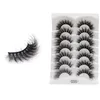 Toptan Lashes 7 Pairs Kirpikler Faux Vizon Kirpik Uzun Ömürlü Kabarık Sahte Kirpik Dramatik Hacmi Kalın Uzun