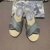 Women Sandal Straw Slippers Girls Flats Flip Flops Fisherman Shoes Beach Slides Sandals Alphabet