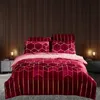 Plaid Geometric Gilt Duvet Cover Set Nordic 240x220 King Bedding Sets Quilt Covers Bed Set Queen Size Polyester (No Bed Sheet)