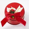 30 unids/lote caja de dulces con lazo de flor de hierro redonda de estaño dorado, embalaje de Chocolate, bolsa de regalo, suministros para fiesta, envoltura