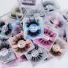Handgjord återanvändbar Curly Mink False Eyewashes 25mm Naturligt Långt Tjockt Mjukt Ljus 3D Fake Lashes Extension Makeup För Eyes With Crystal Plast Packing DHL Gratis