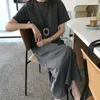 21 Koreansk sommar mode Elegant Casual Hem Personlighet Grå Stor Storlek Solid Färg Over-The-Knee Robe Klänning 21 16F1147 210510
