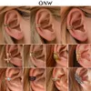 Restauration Clip d'oreille intégré Diamand Personnalité Manchette en forme de CContracted Stick Earring Piercing earpins Femmes éclair feuilles auricule slash boucles d'oreilles