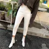 Beige Hohe Taille Streetwear Abnehmen Qualität Bleistift Jeans Denim Skinny Chic Ankle-Länge Frau Casual Feste Hosen 210421