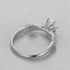 Обручальные кольца стерлинговое серебро 925 Стиль платья 80 Cent Diamond Six Claw Ring Национальное золото.