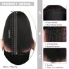 Sentetik Peruk Sapıkça Düz Kafa Uzun Yaki Saç Peruk 20 inç Kadınlar için Günlük Kullanım Afro 150g Alibaby