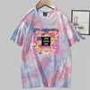 Jojo's Bizarre Adventure T-shirt Print Fashion Short Sleeve Round Neck Tie Dye Tops Y0809