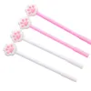 24 PCS Pink Girl Softhearted of Dry Cat's Paw of Neutral Pen Creative Lovely Students Kawaii Fournitures scolaires Stylos pour l'écriture 210330