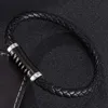 Mode Hommes Bracelets En Cuir Punk Bijoux Hommes Noir Marron Tressé Bracelet En Acier Aimant Fermoir Rétro Mâle SP0411 Charme Bracelets Inte22