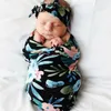 Blankets & Swaddling Baby Floral Print Blanket Safe Stretch Wrap Soft Swaddle Foldable Colorful Receiving Born