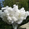 100cmシミュレーションハイドラアジサイ花輪白い枝漂流スノーgypsophila人工絹桜の花の結婚式のアーチの装飾