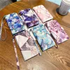 PU Leather Flip Wallet Case for Iphone 12 11 PROMAX 12PRO 11ProMAX XR XS MAX 8 7 Plus 6 6SPlus Gold Geometric Marble Cases Cover