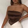 Straplscarf Crop Tops for Women Fashion SleeSeLacklClub Party Sexy Wrap Mini Tube Top Beskuren Solid X0507