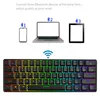 2020 Tastiera Meccanica Dual Mode Wireless Bluetooth 5.0 Retroilluminata RGBPortatile Mini Gaming Impermeabile Compatto 61 Tasti Gateron LK