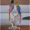装飾的なオブジェクト置物優れた品質手作りクリスタルハチドリ鳥動物飾りガラスホームオフィステーブルの装飾クリスマス結婚式の贈り物