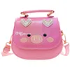 bébé filles dessin animé sacs à main enfants aiment coeur cochon style un sac à bandoulière mignon dessin animé mode princesse changement sac à main enfants accessoires sacs de messager F479