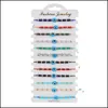 Bedelarmbanden sieraden kalkoen blauw kwaad bracelet vrouwen handgemaakte touwketen kristal kralen meisje feest cadeau drop levering 2021 u