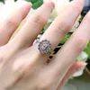 Real 925 Sterling Silver Sparkling Yellow Pink Diamond Created Moissanite Rings For Women Wedding Party Fine Jewelry