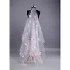 Bridal Veils 300cm One Layer White Wedding Veil Long Pink Petals For Bride Marriage Accessories Velos De Noiva Q46590379