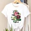 Damen T-Shirt T-Shirts Sweet Love Plant Valentine Damen T-Shirt Kurzarm Mode Frauen Kleidung T-Shirt Top Lady Print Weibliche Grafik