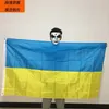 Ny 35ft Ukraina -flagga med mässing 15090 cm vi jag står med ukraina fred ukrainska blå gula grommets flaggstång hem dekoration 3265226