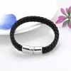 Bracelets de charme keorma 2021 jóias 18cm-24cm punk preto/marrom masculino de couro pulseira de couro liga de zinco manchas de fivela magnética Moda Bangl