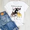 Женские футболки с изображением собаки, домашнего животного, мопса, кофейные, большие размеры, женская одежда с героями мультфильмов, футболка с графическим рисунком, женская верхняя рубашка, одежда