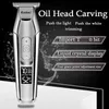 KEMEI Professional Electric Hair Clippers Trimmer para homens LCD Display Máquina de corte de cabelo Clipper Shaver Beard Trimmers 220121