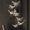 Anh￤ngerlampen Schmetterling LED transparente Kristalllampe Schlafzimmer Nacht