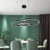 Lampes suspendues en forme d'anneau haut et bas LED lumières maison salon chambre étude salle à manger lustre commercial éclairage décoratif