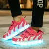 Athletic,Unclejerry child bright loading shoes usb light up shoes for boys and girls festival Christmas gift led shoe with hook