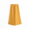 Women Summer Wide Leg Pants Holiday Bohemian Solid Buttons Loose Pleated Streetwear Ladies Casual Trousers 210515