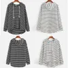 ZOGAA Fashion Women Hoodies Ladies Stripe Printed Sweatshirts Casual Streetwear Loose Plus Size Womens Hooded Pullover 210910