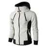 Zipper Sweat À Capuche Hommes Mode Printemps Casual Patchwork Polaire Chaud Hoodies Sweats Homme Streetswear Manteau Vestes 210728