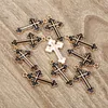 MRHUANG 10pcs/lot 14*25mm Religion Cross Enamel Charms Alloy Pendant fit bracelets DIY Jewelry Accessories