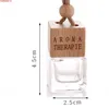 Clear Perfume Bottles With Wooden Lid Home Car Hanging Air Freshener Fragrance Small Glass Empty Bottle