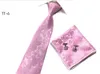 Moda Zestaw Krawat 3 SZTUK Necktie Handerchief Cufflinks Kieszonkowy Plac Poliester Krawaty 9cm szerokości