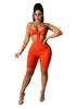 Moda Mulheres Verão Sem Mangas Backless Suspensórios Macacões Escavados De Cor Sólida Jumpsuit Casual Playsuit 210525