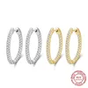 Boucle d'oreille de mariage étincelante Modian authentique 925 cercle sterling Clear CZ cerceau Boucles d'oreilles pour femmes bijoux