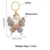 Animal Butterfly Keychains Car Key Rings Holder Women Fashion Crystal Rhinestone Bag Pendant Charms Iced Out Jewelry Gift Keyrings Chains Handbag Accessories