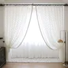 Curtain & Drapes American Pastoral White Fine Woven Wave Window Embroidery Lace Beads For Bedroom Living Room Decoration Tulle Rideau 5
