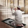 Tapis de prière islamique Tapis Portable Tressé Mat PortableZipper Boussole Couvertures Voyage Poche Tapis Musulman PrayerRugs Musulmans Culte Couverture WLL712