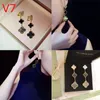 High Quality Fashion 100% S925 Sterling Silver Double flower Sanhua Earring Clover earrings Women's Luxury Brand Jewelry