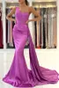 Sexy One Shoulder Mermaid Evening Dresses Pleats Peplum Long Party Occasion Prom Gowns Bridemsaid Dress Wears BC9850