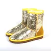 Women Glitter Boots Sequin WGG Classic designer Snow winter boots Ankle Mini Short Knee Sparkles Button Bling Boot direct selling black pink