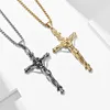 Pendant Necklaces Free Delivery European American Christianity Cross Jesus Personalized Customized For Men Male Stainless Steel
