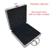 Portable 100/300 Valise Poker Set Jetons Boîte Tapis Antidérapant Valise En Aluminium Texas Carte À Jouer Jetons Boîte Divertissement