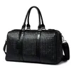 Duffel Torby Duża Pojemność Męska Torba Travel Big Ramię Duffle Carry On Bagaż Tote Woven PU Leather Black Men Torebki Bolso Hombre