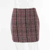 Damska Spódnica Vintage Bodycon Plaids Wysoka Talia Houndstooth Ołówek Spódnice Jesień Mody Biuro Lady Slim Fit Woman Odzież X0428