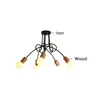 Nordic Wooden Ceiling Lights Vintage Lamps For Home Living Dining Bedroom Lighting Fixtures E27 Iron Luminaria